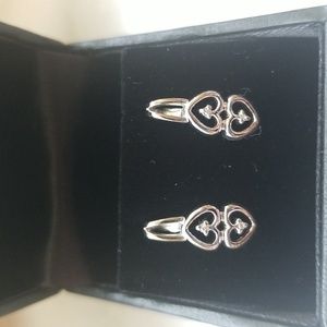 Diamonds International Silver Diamond Earrings Valentine's Day